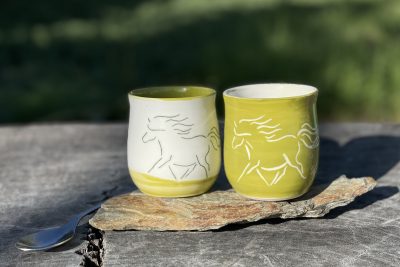 Duo de tasses à café en porcelaine