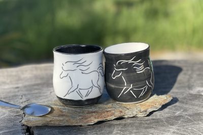 Duo de tasses à café en porcelaine B&W