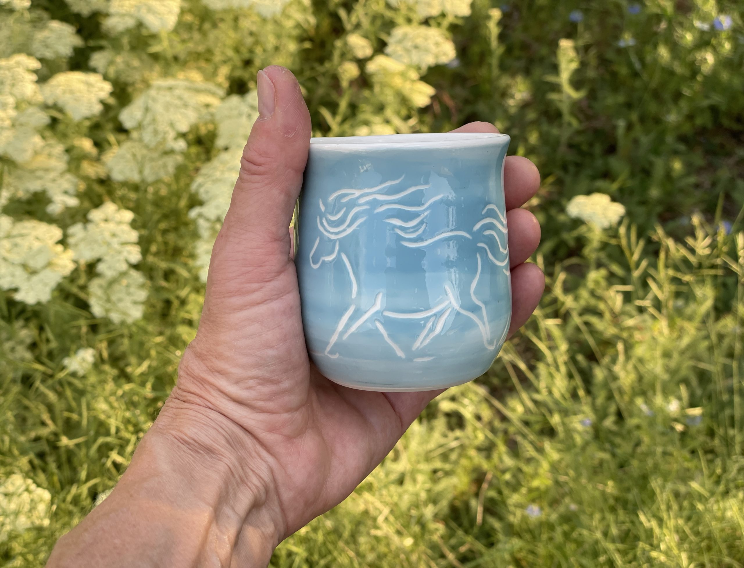 Tasse à café porcelaine "poney trotte" B – Image 3