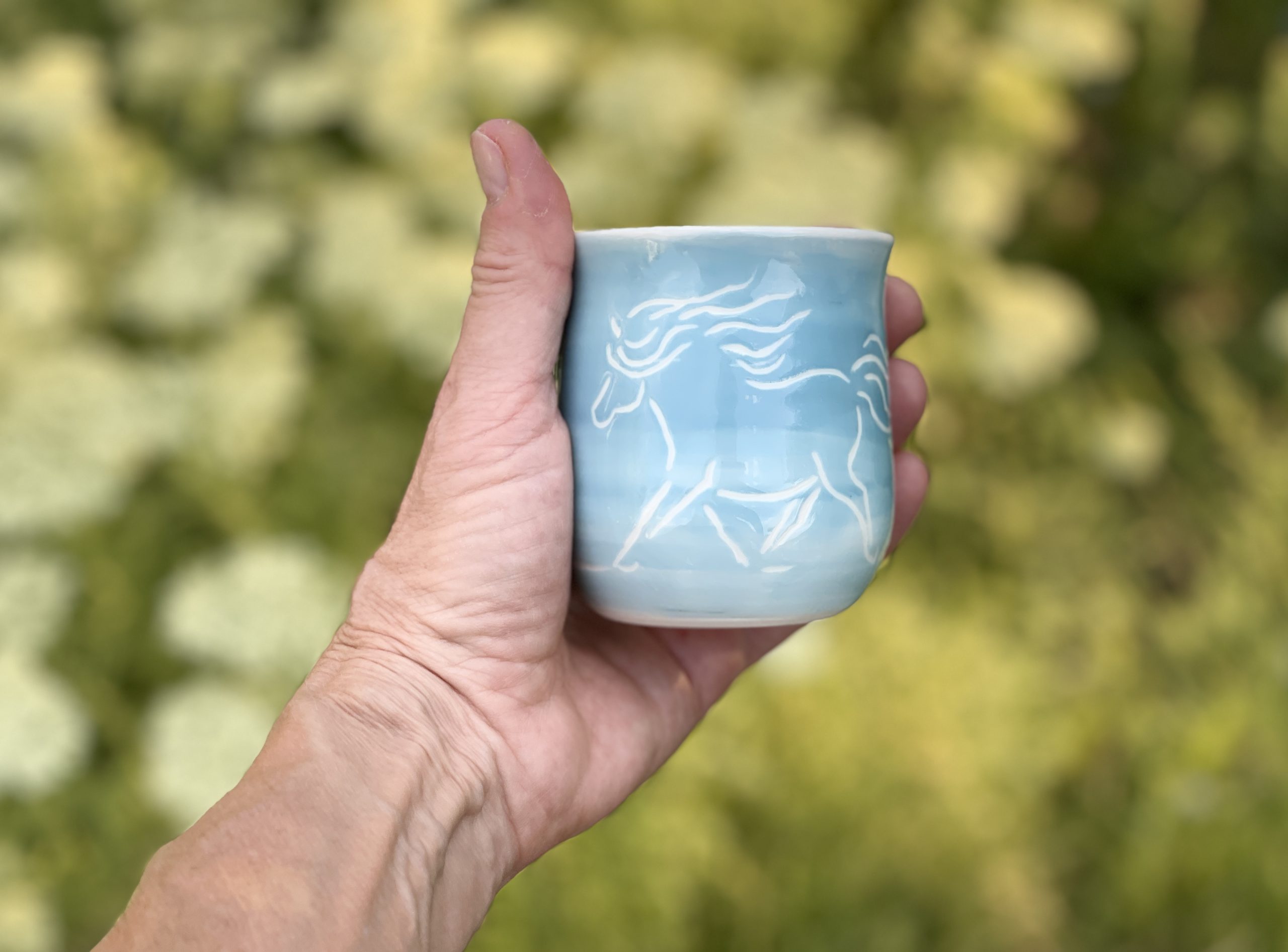 Tasse à café porcelaine "poney trotte" B – Image 2