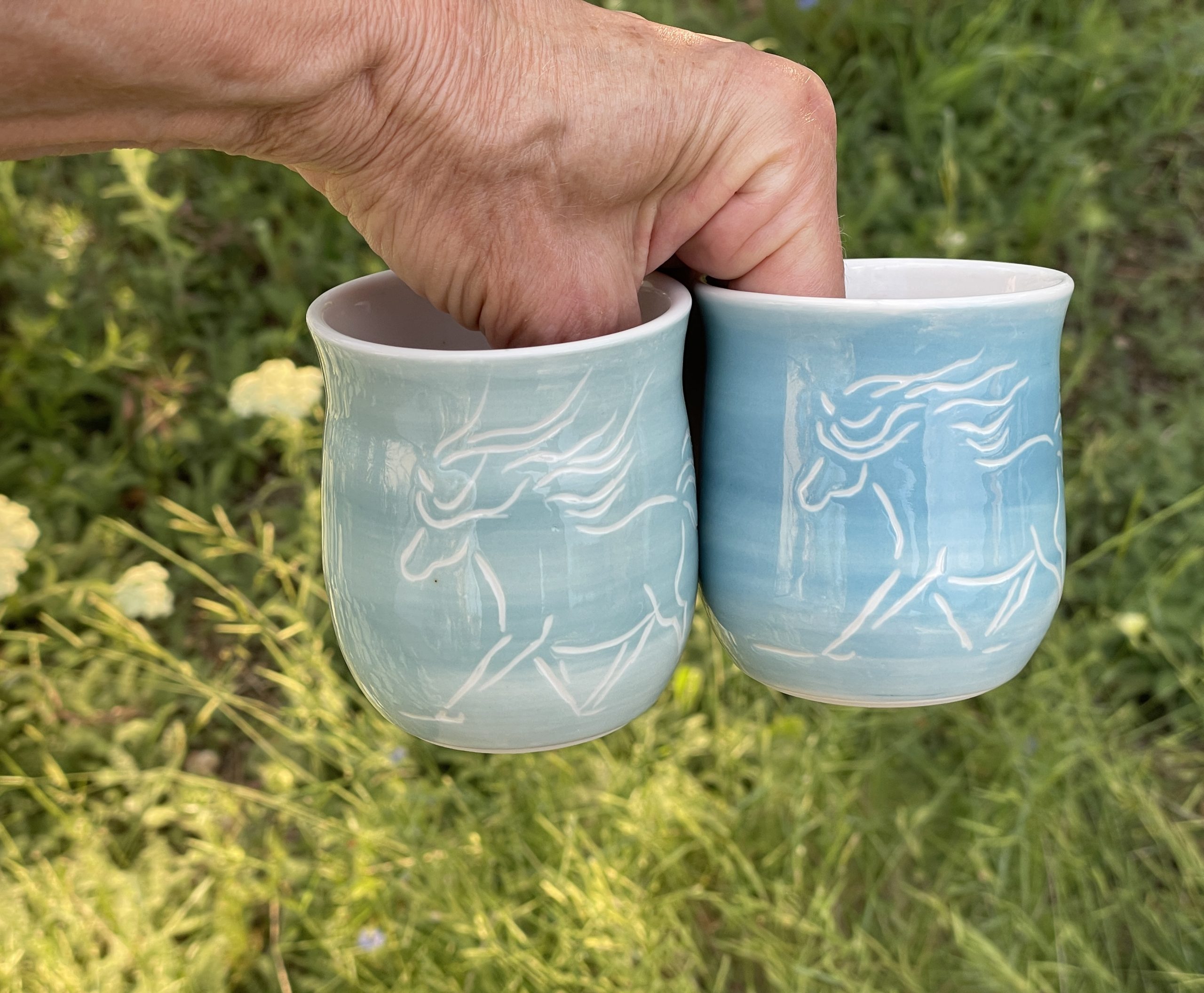 Tasse à café porcelaine "poney trotte" V – Image 4